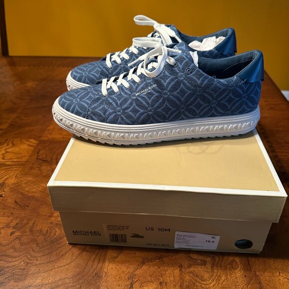MICHAEL MICHAEL KORS Grove Logo Jacquard Sneaker Blue Size 10 - Picture 5 of 5